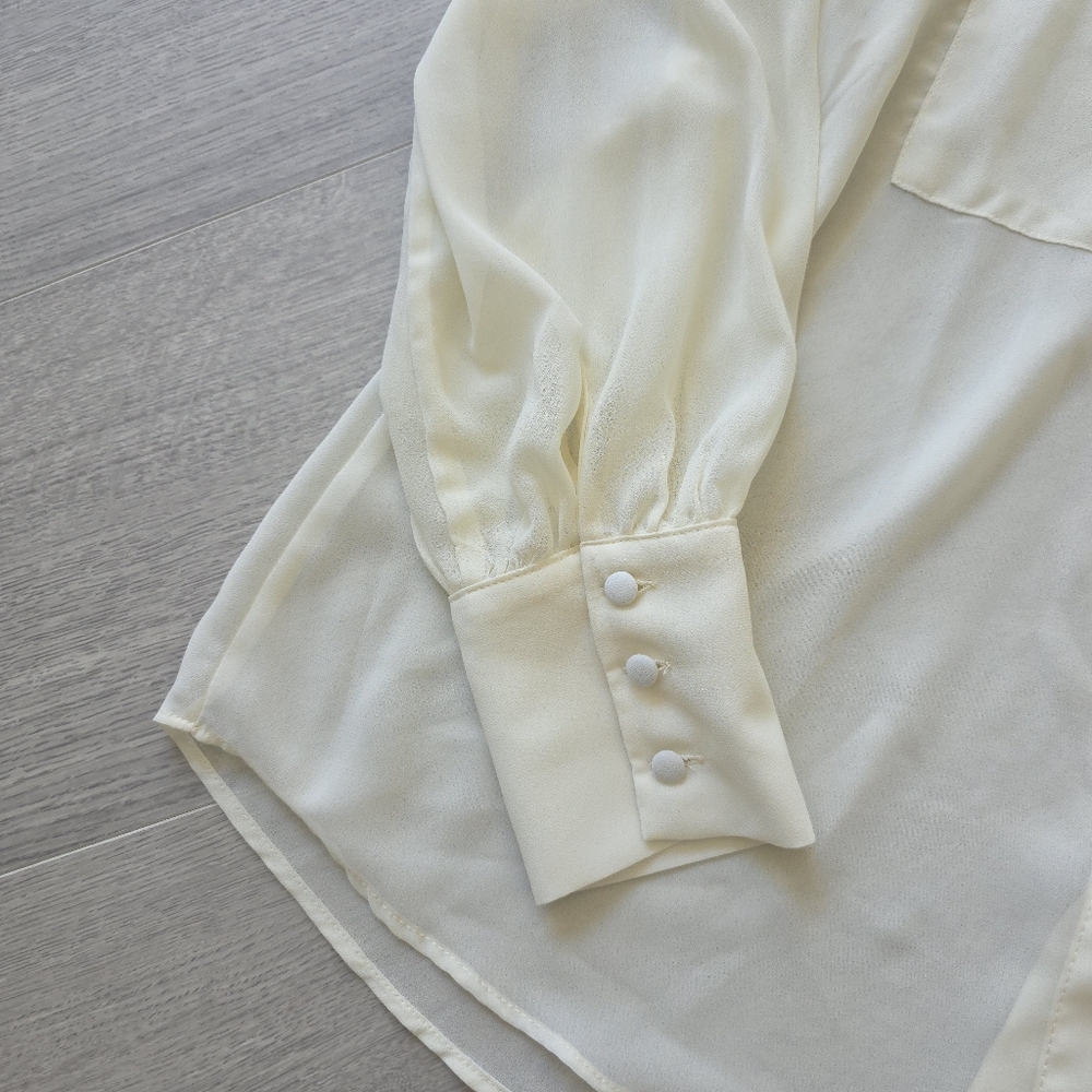 Zara Cream Sheer Blouse - Picture 3 of 5